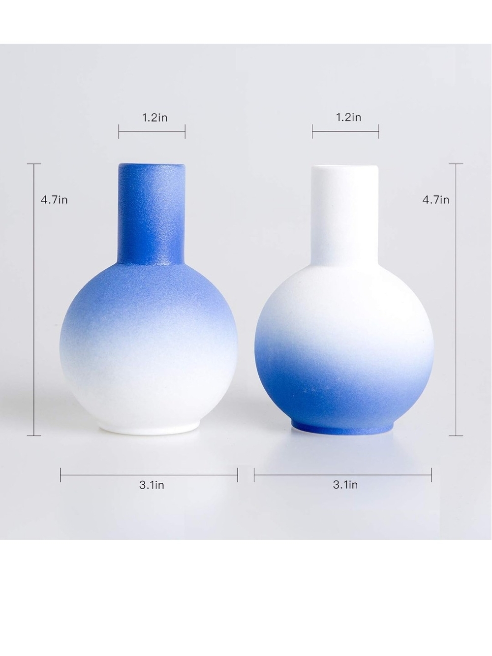 🩵BUNDLE DEAL! Skagele Blue Ombre Ceramic Vase Pair - Home Accents